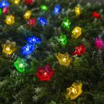 Гирлянда «Нить», 4.5 м, с насадками в виде лилий, IP44, 30 LED, 2 режима, солнечная батарея, тёмная нить, свечение белое