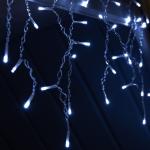 Гирлянда «Бахрома», 3?0.6 м, IP44, 114 LED, 8 режимов, солнечная батарея, прозрачная нить, свечение белое