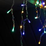 Гирлянда «Бахрома», 3?0.6 м, IP44, 114 LED, 8 режимов, солнечная батарея, прозрачная нить, свечение мульти
