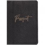 Обложка для паспорта OfficeSpace Naples, кожа, серый, тиснение фольгой, 311092