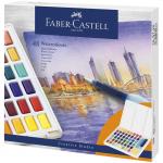 Акварель художественная Faber-Castell Watercolours, 48цв., кюветы, + кисть Water Brush+ съемная палитра, пластиковая упаковка, 169748