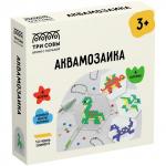 Аквамозаика ТРИ СОВЫ Динозавры, набор инструментов, трафареты, картонная коробка 12*12см, AQB_54282