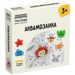 Аквамозаика ТРИ СОВЫ Лесные животные, набор инструментов, трафареты, картонная коробка 12*12см, AQB_54276