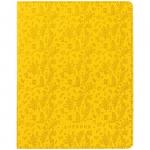 Дневник 1-11 кл. 48 л. ЛАЙТ Leaves pattern. Yellow, иск. кожа, ляссе, тиснение, DU48kh_29230
