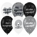 Воздушные шары,  25шт., М12/30см, MESHU Silver party, пастель, ассорти, MS_45237