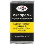 Акварель художественная Гамма Старый Мастер кадмий желтый средний, 2,6мл, кювета, 200521103