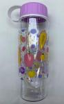 Бутылка питьевая пластиковая 600мл Фруктовый взрыв, микс цветов