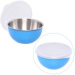 Миска из нержавеющей стали для СВЧ-печи с крышкой 1л 17см