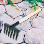 Грабли витые 6 зубьев, металлические с деревянной ручкой