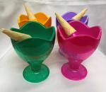 Креманка для мороженого ICE CREAM в наборе 4шт с ложками