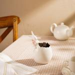 Конфетница SL Home «Лесные кролики», 10?9?15 см, фарфор, белая