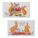 Набор кухонных полотенец Доляна «Пасхальные зайчики», 35?60 см-2 шт., 100% хлопок, вафля 160 г/м?