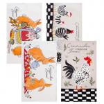 Набор кухонных полотенец Доляна «Пасхальные зайчики», 35?60 см-4 шт., 100% хлопок, вафля 160 г/м?