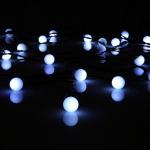 Гирлянда «Нить», 4.5 м, с насадками в виде шариков, IP44, 30 LED, 2 режима, солнечная батарея, тёмная нить, свечение белое