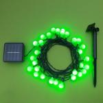 Гирлянда «Нить», 4.5 м, с насадками в виде шариков, IP44, 30 LED, 2 режима, солнечная батарея, тёмная нить, свечение зелёное