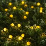 Гирлянда «Нить», 4.5 м, с насадками в виде шариков, IP44, 30 LED, 2 режима, солнечная батарея, тёмная нить, свечение жёлтое