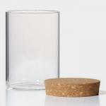 Банка для сыпучих продуктов BellaTenero «Классика», 550 мл, 8.5?13 см, с пробковой крышкой, стекло, прозрачная