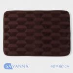 Коврик для ванной и туалета SAVANNA «Стоун», 40?60 см, коричневый
