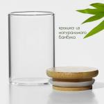 Банка для сыпучих продуктов BellaTenero «Эко», 100 мл, 5?8 см, с бамбуковой крышкой, стекло, прозрачная