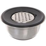 Миска из нержавеющей стали 2л на силиконовом основании 22см с 3-мя насадками-терками