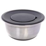 Миска из нержавеющей стали 2л на силиконовом основании 22см с 3-мя насадками-терками