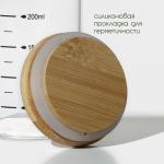 Банка для сыпучих продуктов BellaTenero «Эко», 300 мл, 6.7?13.7 см, с мерной шкалой, с бабмуковой крышкой, стекло, прозрачная