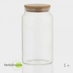Банка для сыпучих продуктов Bella Tenero «Эко», 1 л, 9.5?18 см, с бамбуковой крышкой, стекло, прозрачная