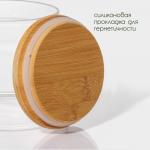 Банка для сыпучих продуктов BellaTenero «Эко», 750 мл, 12?10.5 см, с бамбуковой крышкой, стекло, прозрачная