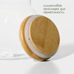Банка для сыпучих продуктов BellaTenero «Бамбук», 400 мл, 9.5?9.5 см, с бамбуковой крышкой, стекло, прозрачная