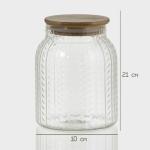 Банка для сыпучих продуктов BellaTenero «Эко. Хрусталик», 1 л, 11?14.5 см, с бамбуковой крышкой, стекло, прозрачная