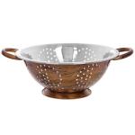 Дуршлаг из нержавеющей стали 2л 24см с 2-мя ручками цвет Антик