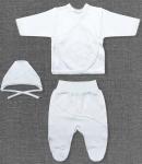 Комплект кружевной, распашонка, ползунки, шапочка