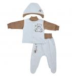 Комплект Люблю кофточка+ползунки+шапочка