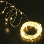 Гирлянда для улицы "Росинка" 10 м 100 ламп LED проволочн.провод, 8 реж.,IP-54, Теплый белый (солнечная батарея)