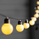 Гирлянда «Нить», 2.7 м, с насадками в виде белых шаров, IP44, 10 LED, 8 режимов, солнечная батарея, тёмная нить, свечение тёплое белое