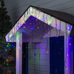 Гирлянда «Бахрома» 3 ? 0.6 м, IP44, УМС, тёмная нить, 160 LED, свечение мульти, 220 В, УЦЕНКА