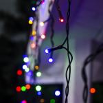 Гирлянда «Бахрома» 3 ? 0.6 м, IP44, УМС, тёмная нить, 160 LED, свечение мульти, 220 В, УЦЕНКА