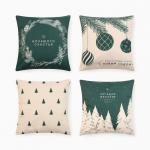 Набор декоративных новогодних наволочек "Этель" "Загадай желание" 40*40 см - 4 штуки, 100% п/э, велюр