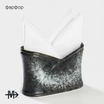 Салфетница фарфоровая Magistro «Ночной дождь», 12?5,7?8,2 см, цвет чёрный