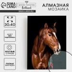 Алмазная мозаика с полным заполнением на холсте «Жеребец», 30 х 40 см