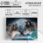 Алмазная мозаика с полным заполнением на холсте «Волки», 30 х 40 см