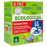 [MOLECOLA] Таблетки для посудомоечных машин С ЭНЗИМАМИ экологичные XL Pack, 55 шт