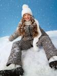 Брюки (утепленные)детские для девочек Mauma бежевый с черным
