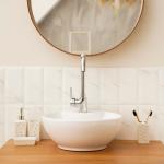 Аксессуары для ванной Доляна «Цветочный барельеф», 4 предмета, дозатор 270 мл, мыльница, 2 стакана 210 мл, белые