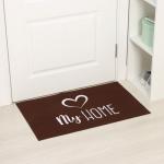 Коврик придверный Доляна My home, 50?80 см, светящийся в темноте, влаговпитывающий, коричневый