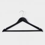 Плечики - вешалки для одежды LaDо?m Bois, 3 шт., деревянные сорт А, антискользящая перекладина, 44.5?1.2?23 см, тёмное дерево