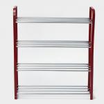 Полка для обуви Доляна, 4 яруса, 50?19?59 см, красная