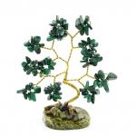 Дерево счастья из малахита на змеевике 35*35*80мм