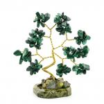 Дерево счастья из малахита на змеевике 35*35*80мм