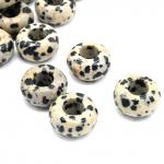 Бублик бусина из яшмы перепелиной 14*8мм, 1шт